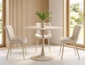 Stół okrągły FI 90 AMADEO CERAMIC travertine beż - stelaż kaszmir