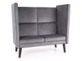 Sofa klubowa wysoka LOTOS 2 VELVET szary