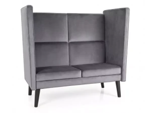 Sofa klubowa wysoka LOTOS 2 VELVET szary