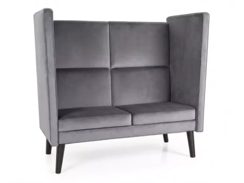 Sofa klubowa wysoka LOTOS 2 VELVET szary