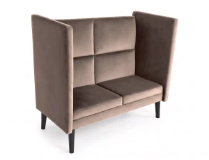 Sofa klubowa wysoka LOTOS 2 VELVET ciemny beż