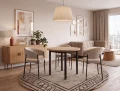 Krzesło tapicerowane AKITA beżowe - czarny stelaż