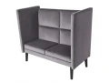 Sofa klubowa wysoka LOTOS 2 VELVET szary