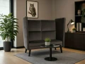 Sofa klubowa wysoka LOTOS 2 VELVET szary aranżacja