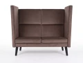 Sofa klubowa wysoka LOTOS 2 VELVET cappuccino
