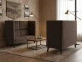 Sofa klubowa wysoka LOTOS 2 VELVET cappuccino aranżacja